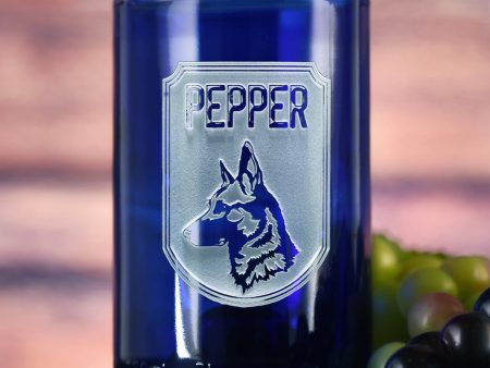 Pet Lover Gift, Personalized Dog Breed Blue Cocktail Glass For Sale