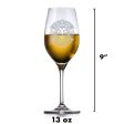 Crystal White Wine Glass, Etched Initials Bride and Groom Gift Fashion