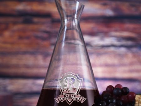 Engraved Slant Wine Carafe Decanter on Sale