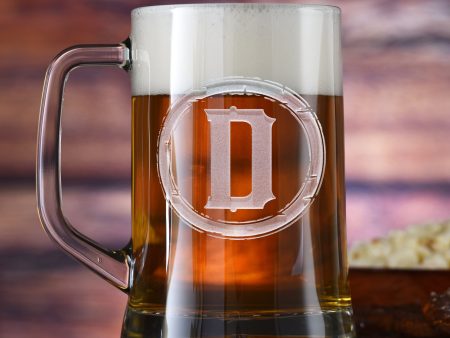 Beer Mugs Engraved with Monogram Initial Fashion