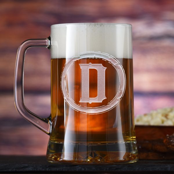 Beer Mugs Engraved with Monogram Initial Fashion