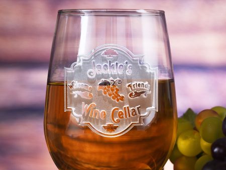 Personalized Wine Cellar Stemless Wine Glass Online Sale