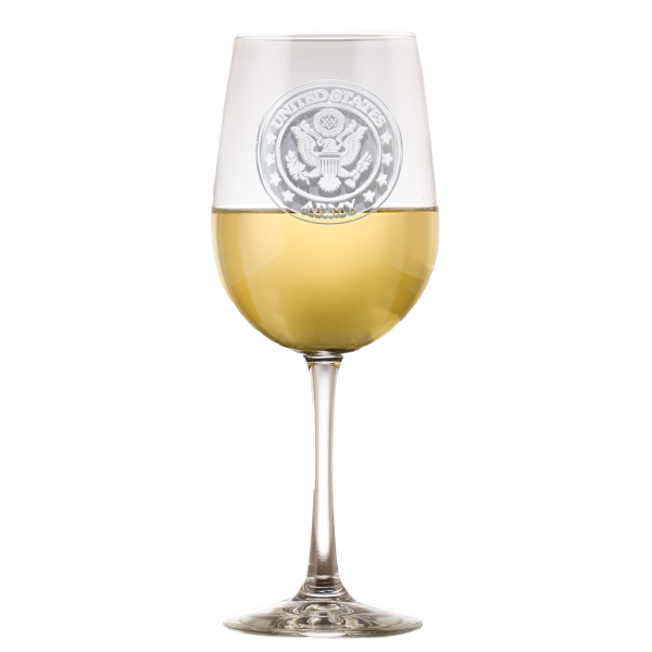 Deep Carved Army Logo Standard Wine Glasses Online