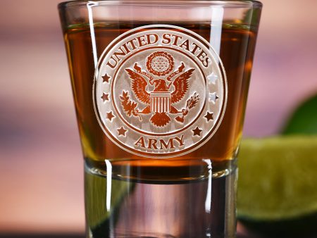 2.8oz, Engraved Army Shot Glass Discount