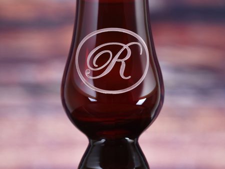 Red Glencairn Whisky Glass With Monogram on Sale