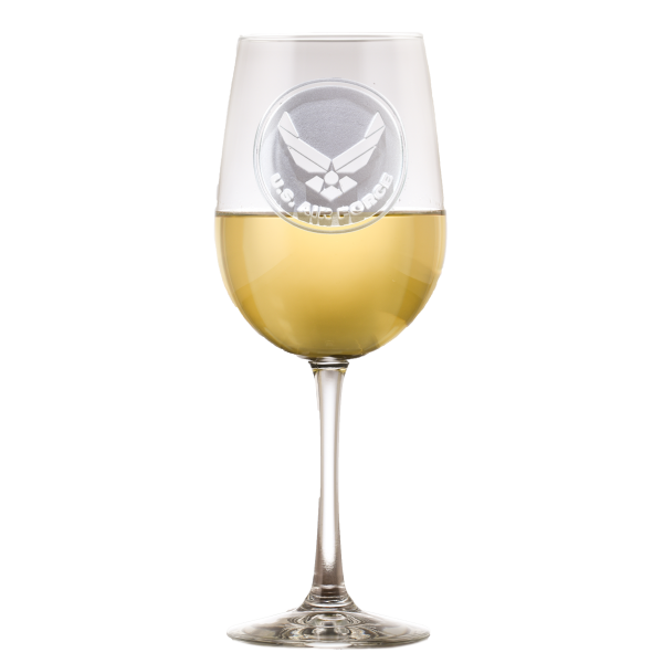 Deep Carved Air Force Logo Standard Wine Glasses Hot on Sale