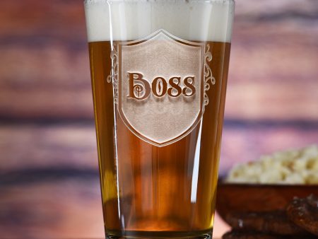 Boss Engraved Pub Pint Beer Glasses, Boss Gifts Fashion