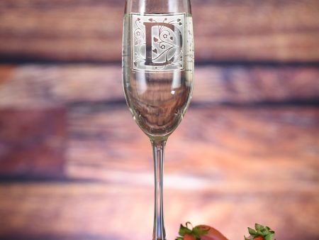 Monogrammed Engraved Champagne Flutes Glasses Online now