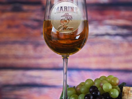 Marine Mom Wine Glass Fashion