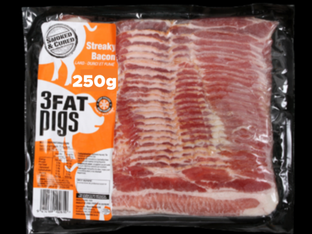 3 Fat Pigs Streaky Bacon 250g Discount