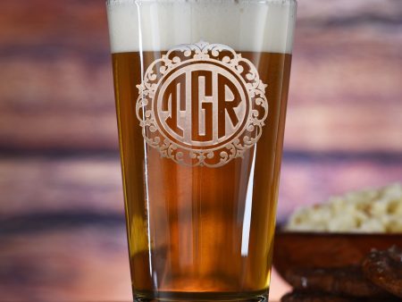 Monogram Engraved Pub Pint Beer Water Glasses Online