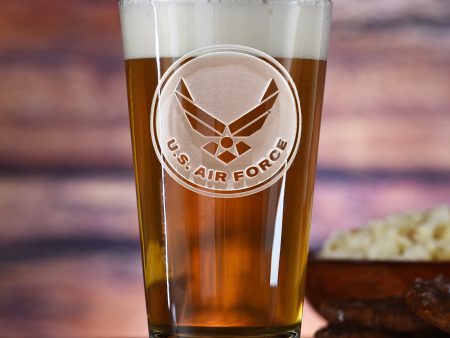 Engraved Air Force Pub Pint Beer Glass Online now