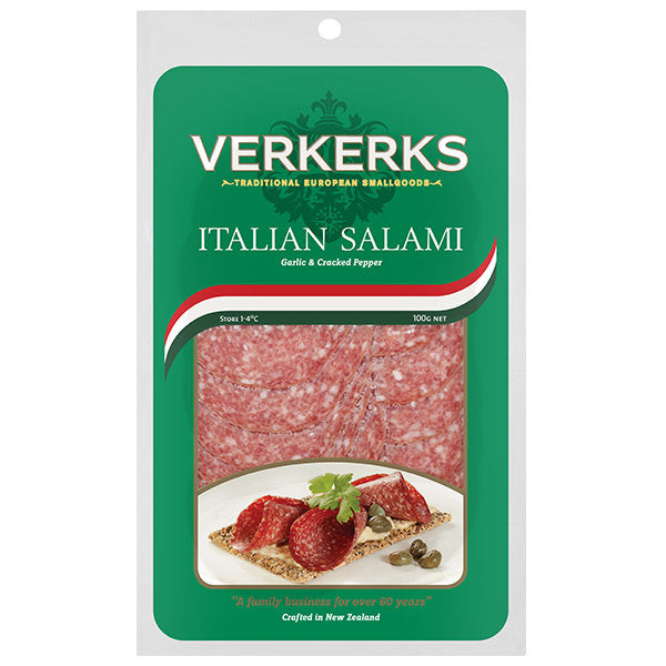 Verkerks Italian Salami Slice 100g Hot on Sale