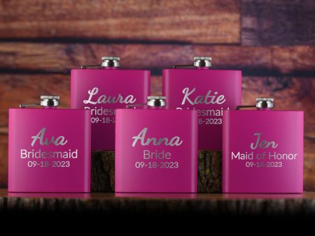 Bridesmaid Custom Pocket Flask Gifts Set of 5 Discount