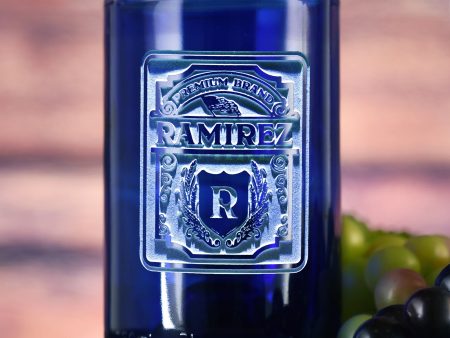 Personalized Label Cobalt Blue Recycle Wine Bottle Glass Tumbler For Sale