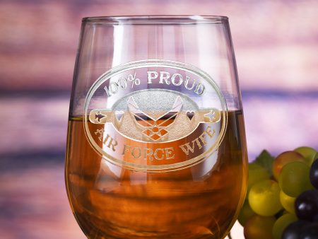 Air Force Wife Stemless Wine Glass Hot on Sale