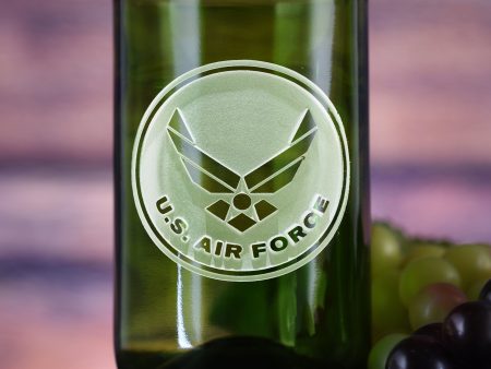 Air Force Gift for Airman, Engraved Recycled Green Wine Bottle Glass Online Sale