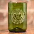 Army Soldier Gift, Engraved Green Wine Bottle Glass For Sale