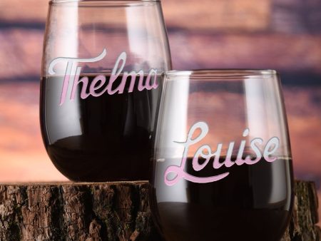 Thelma & Louise Engraved Wine Glass Set, Best Friend Gifts For Discount