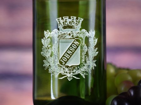 Coat of Arms Green Recycle Wine Bottle Glass Tumbler Sale