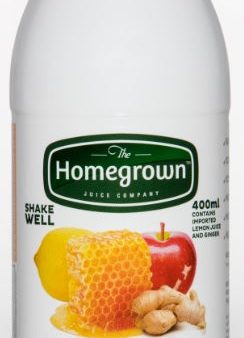 400ML Homegrown RAW cold pressed Pure NZ LEMON-HONEY & GINGER Drink Online Sale