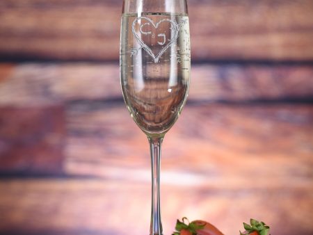 Heart and Arrow Champagne Glass Flute For Discount