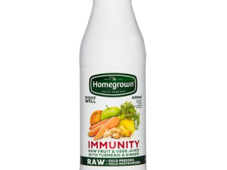 400ML Homegrown IMMUNITY Fruit and Vege Juice Blend with Carrot, Orange, Apple, Celery, Lemon and Tumeric Discount