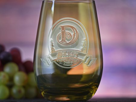 Personalized Green Stemless Wine Glass Tumbler by Crystal Imagery Online now