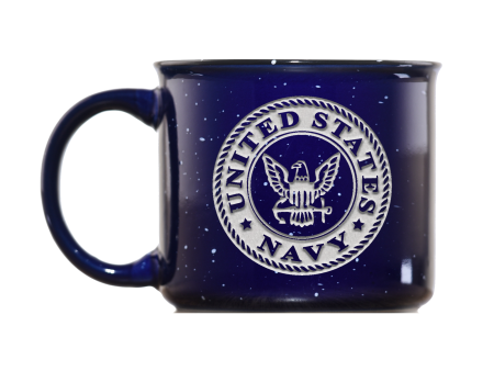 Deep Carved Navy Blue Campfire Mug Discount