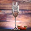 Monogrammed Engraved Champagne Glasses Flutes For Sale