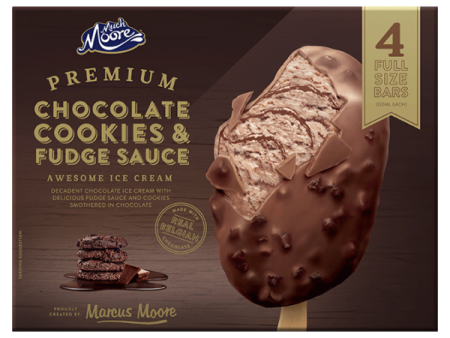 Much Moore Awesome Choc Cookies & Fudge Ice cream Bar x 4 per box Hot on Sale