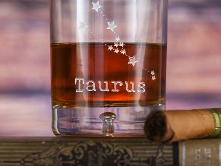 Zodiac Sign, Star Constellation Engraved Crystal Whiskey Glass Sale