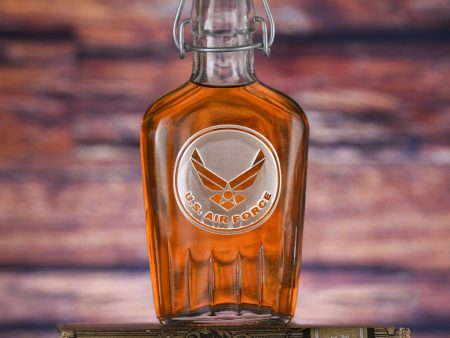 Air Force Seal Insignia Engraved Whiskey Flask Gift For Cheap