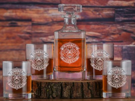 Your Logo Whiskey Decanter and Glasses Gift Set Online Hot Sale