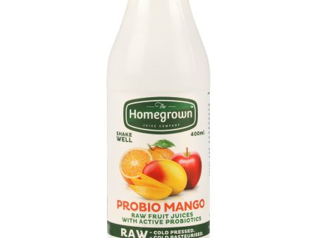 400ML Homegrown RAW cold pressed Probio MANGO, Orange & Apple For Cheap