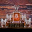 Bourbon Decanter and Glasses Gift Set of 5 Hot on Sale