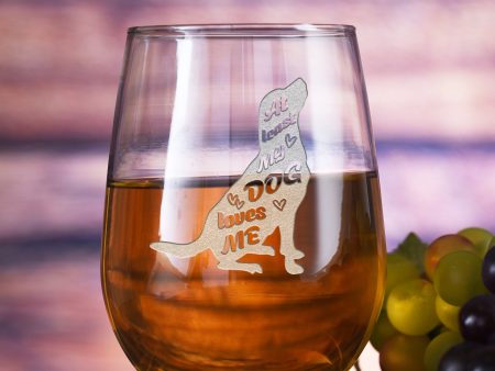 At Least My Dog Loves Me Stemless Wine Glass Gift Online Sale