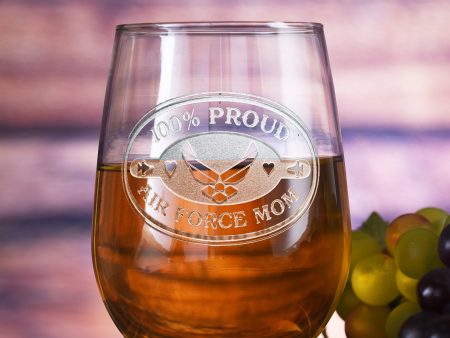 Air Force Mom Stemless Wine Glass Online Hot Sale