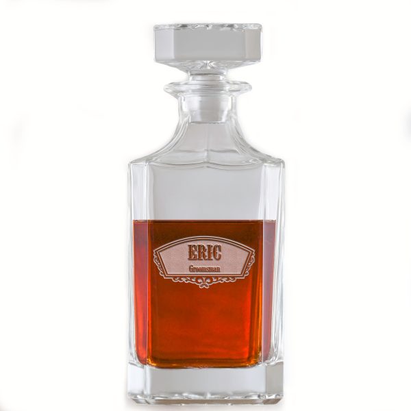 Custom Groomsman Best Man Square Decanter Online now