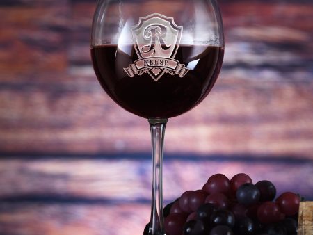 Red Wine Glass, Custom Engraved For Sale