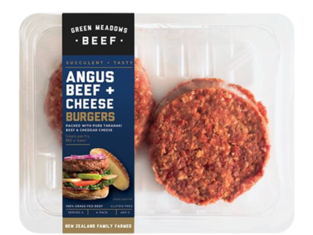 Green Meadows Angus beef and cheese burger 400g Pack on Sale