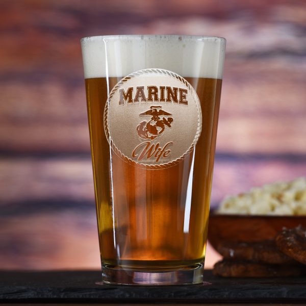 Marine Wife Pint Pub Beer Glass Online now