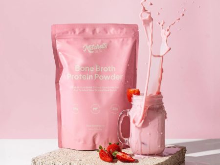 Mitchells Nutrition Broth Protein Powder Strawberry 500g Fashion