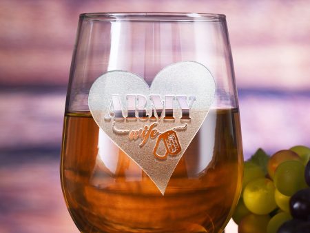 Army Wives Stemless Wine Glass Supply