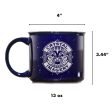 Deep Carved Army Blue Campfire Mug on Sale