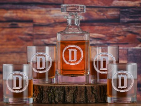 Rustic Whiskey Decanter and Glasses Gift Set Fashion