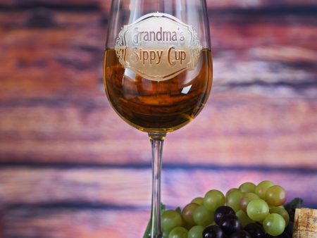 Engraved Grandma s Sippy Cup Wine Glass Discount