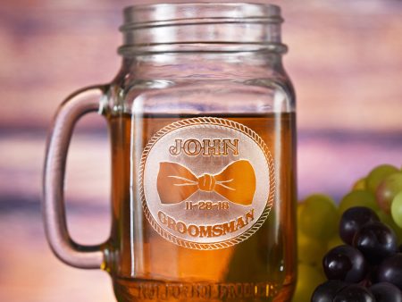 Bowtie Mason Jar Groomsmen Gift Online Sale