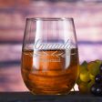 Bridesmaid Gift Custom Stemless Wine Glass Discount