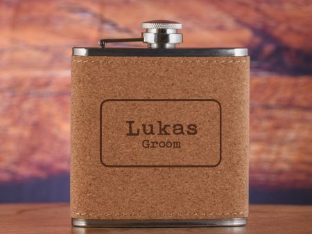 Best Man Groomsmen Cork Custom Engraved Flask Gift Supply